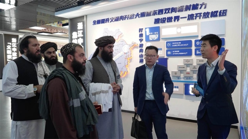 代表團在義新歐班列始發(fā)站參觀。CGTN記者 楊剛攝