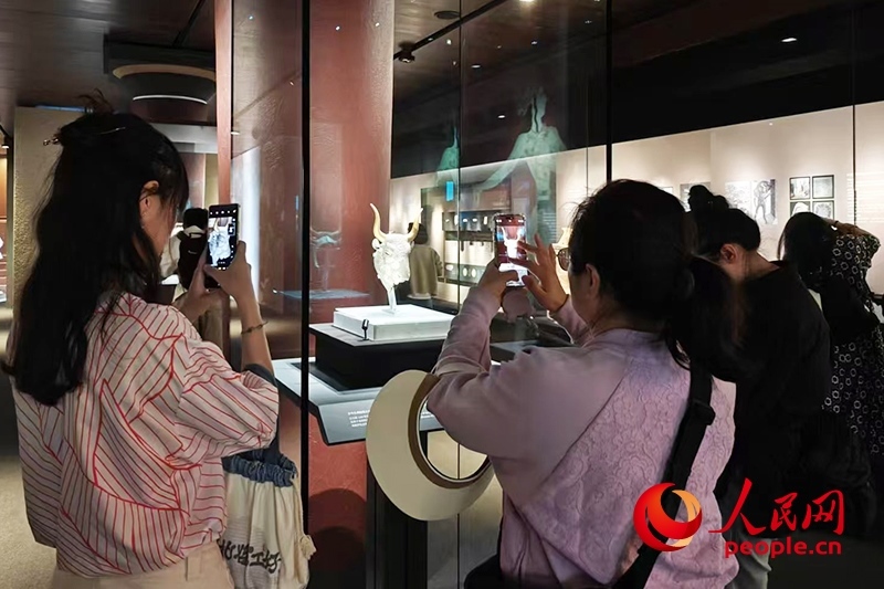 觀眾在故宮博物院參觀展覽。人民網(wǎng)記者 韋衍行攝