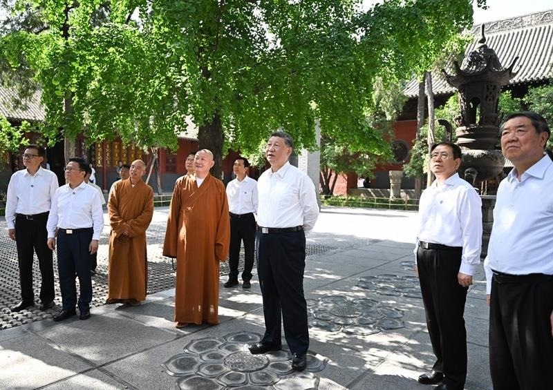 △2025年5月19日，習近平總書記在河南洛陽白馬寺考察。